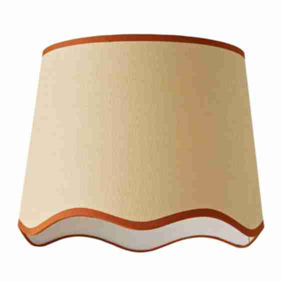Dutton Natural Fabric Scallop Edge Large Lamp Shade with LED Bulb