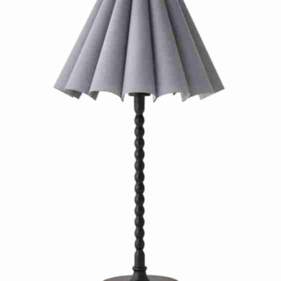 Maeve Scallop Pleated Tapered Shade Bobbin Bobble Table Lamp