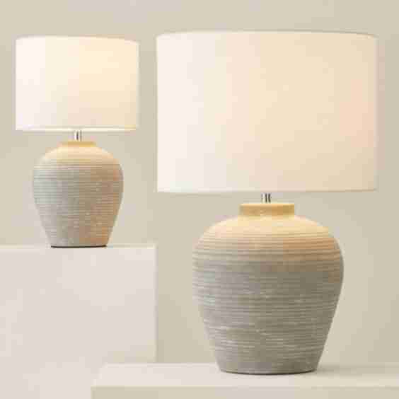Reid Hand-Finished Large Ribbed Ceramic Table Lamp