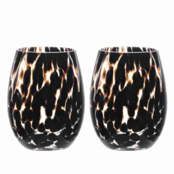Tortoise Shell Tumbler Glass Set Of 2