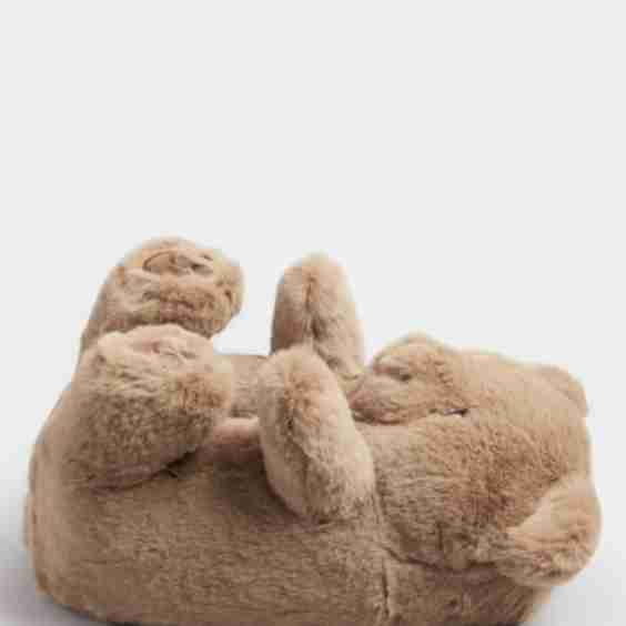 Faux Fur Teddy Bear Slippers