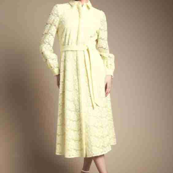 Embroidered Floral Organza Shirt Midi Dress