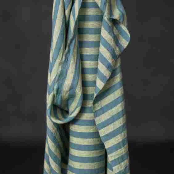Earl Grey European Laundered Linen Stripe Fabric