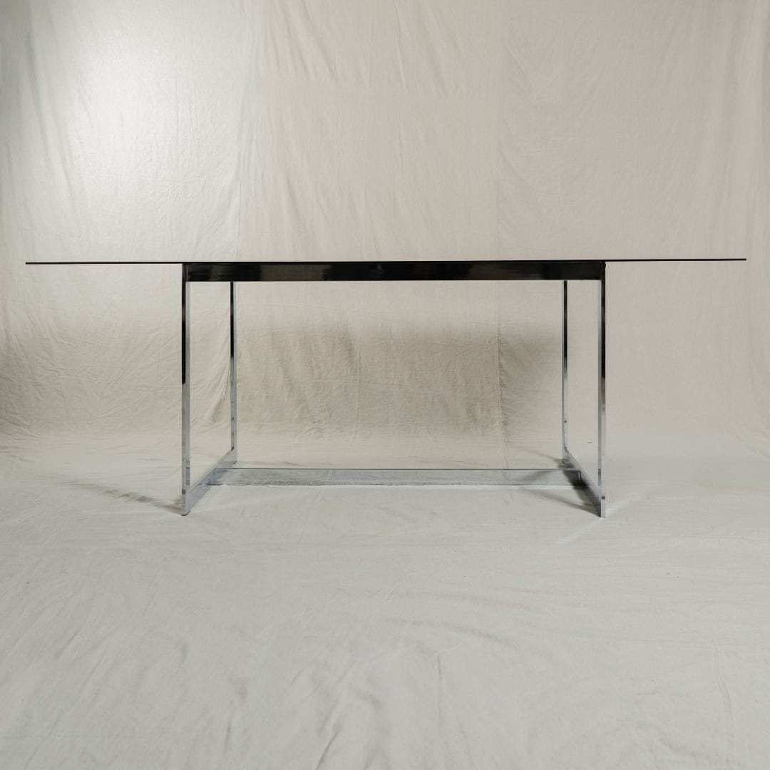 Milo Baughman Smoked Glass Table