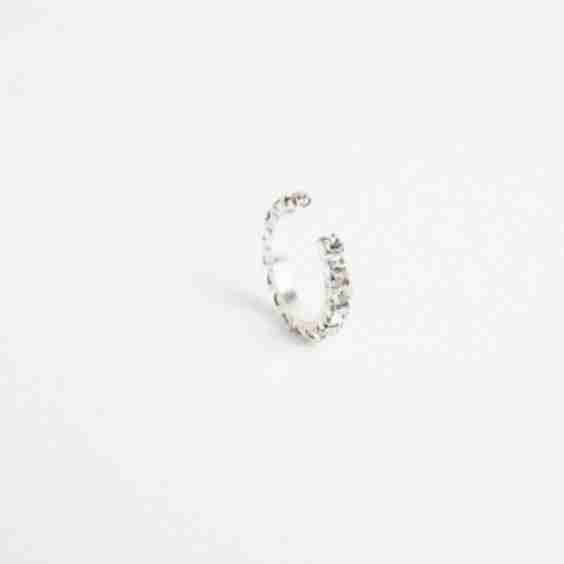  'Kim' 925 Silver Ear Cuff with Rhinestones