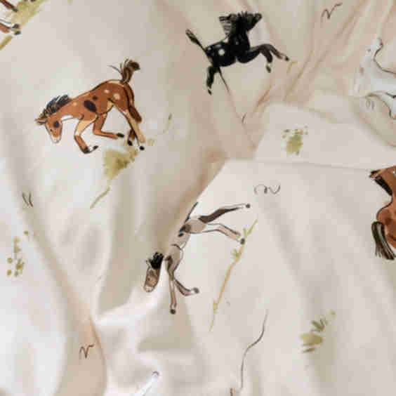 Horses Satin Cotton Bedding Set