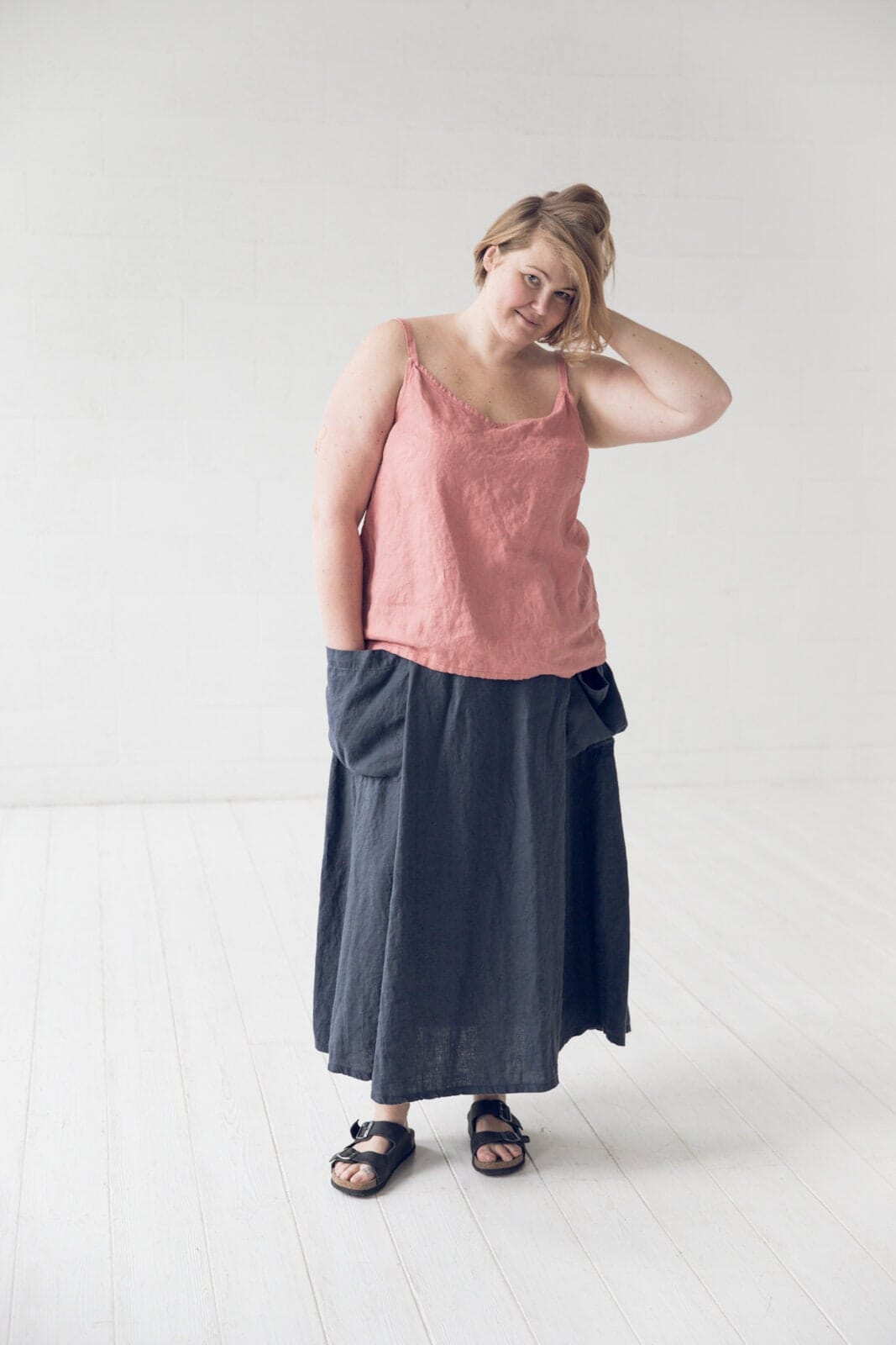 Maxi Linen Skirt with Pockets