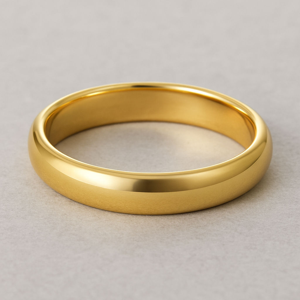 No Stone 14K Solid Gold Wedding Band Ring