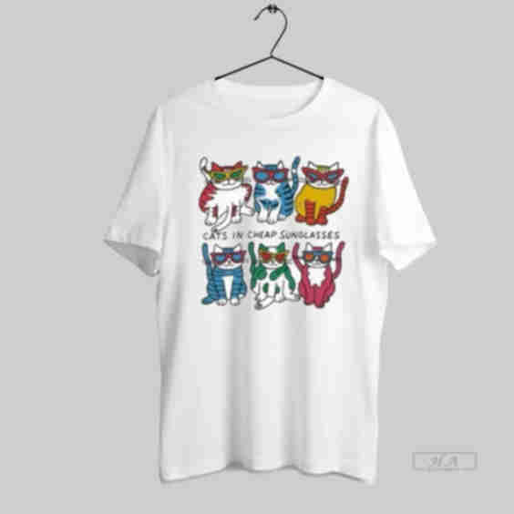 Official Justin Bieber Cats In Cheap Sunglasses T-Shirt