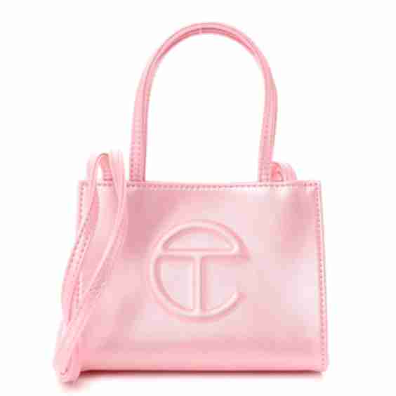 Metallic Vegan Leather Small Shopping Bag 