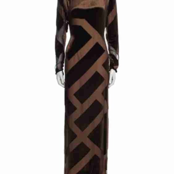 Vintage Printed Long Dress