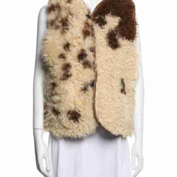 Shearling Colorblock Pattern Vest