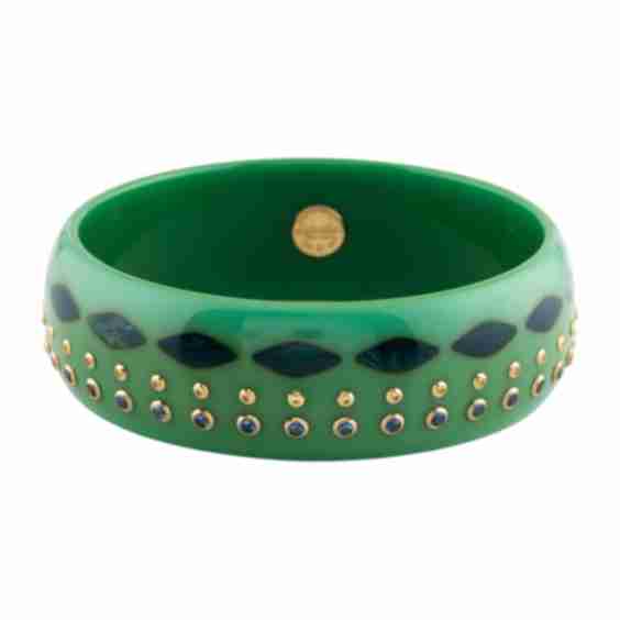 18K Bakeliet & Sapphire Bangle Bracelet (Pre-Owned)