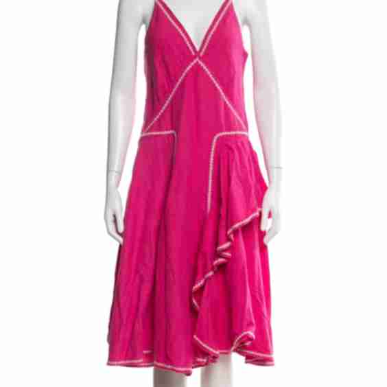 V-Neck Midi Length Dress (Pre-Owned)