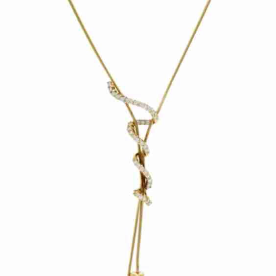 18K Diamond Squiggle Necklace (Pre-Owned)