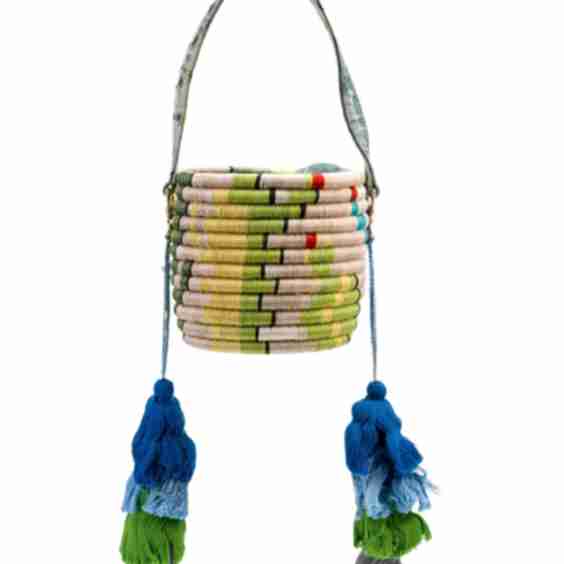 Raffia Top Handle Bag
