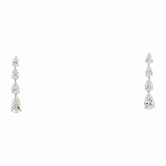 14K 3.42ctw Lab-Grown Diamond Drop Earrings (Pre-Owned)