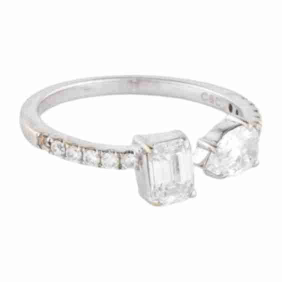 1.19ctw Lab-Grown Diamond Toi et Moi Engagement Ring (Pre-Owned)