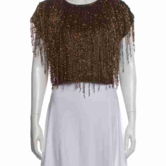Sequin Crew Neck Crop Top (Pre-Owned)