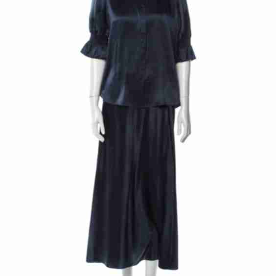Silk Ruffle Embellishment Skirt Set