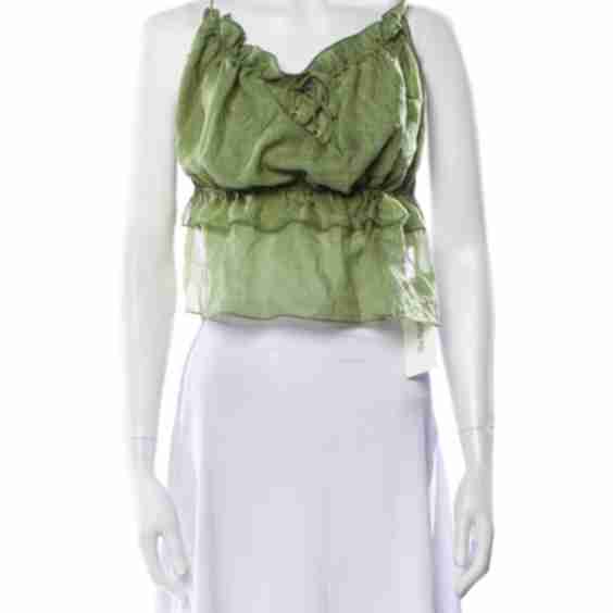 Silk One-Shoulder Crop Top