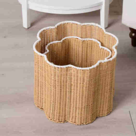S/2 In/Outdoor Nesting Poly Rattan Basket