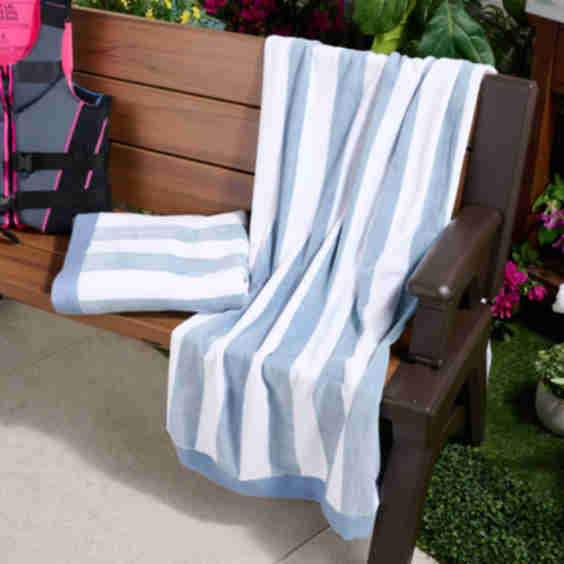 Set of 2 Cabana Stripe Beach Towels