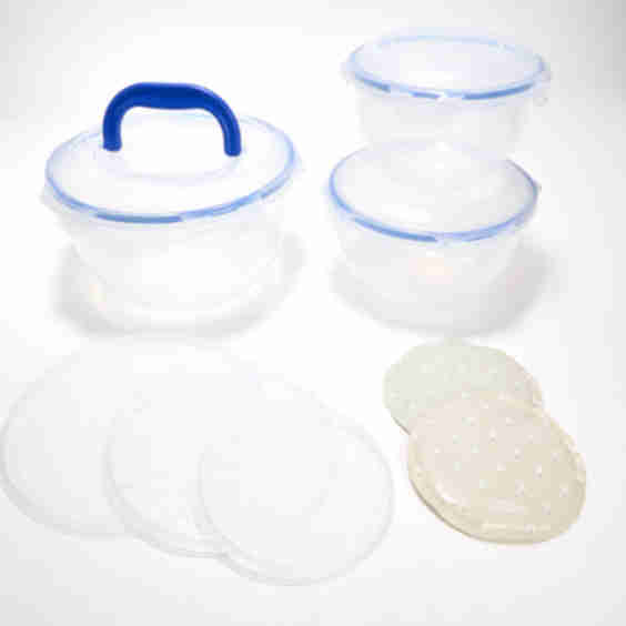 3 Piece Nestable Bowl Set W Handle Lid Ice Packs