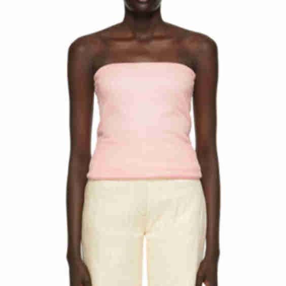 Pink Padded Jersey Tube Top