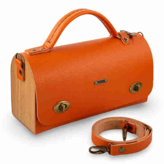 Leather & Wood Handbag
