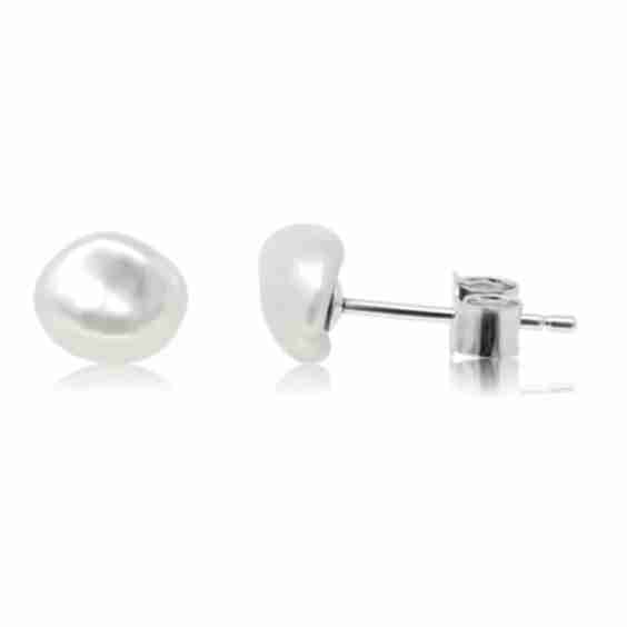 Mini Dot Keshi Pearl Sterling Silver Stud Earrings