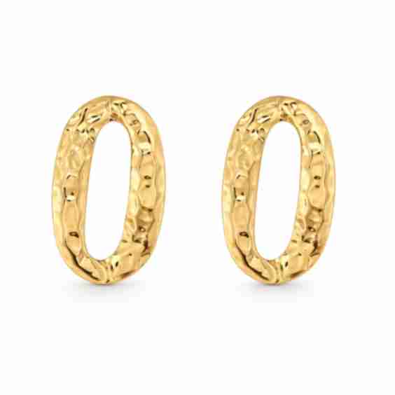 Rue Hammered Oval Earrings