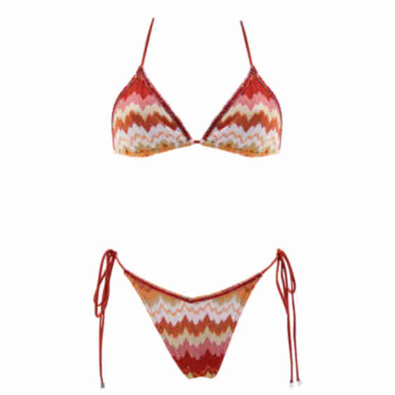 Sunset Waves Triangle Broderie Bikini