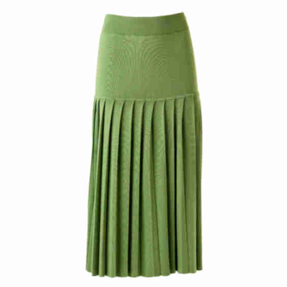 Silk-Cashmere Pleated Skirt 