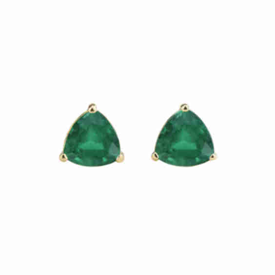 Trillion Emerald Stud Earrings