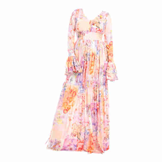 Long Dress with Floral Pattern