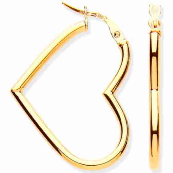 Heart Glow 9Ct Solid Gold Hoop Earrings
