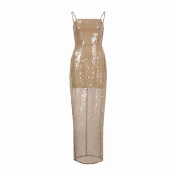  Spaghetti Long Sequin Dress