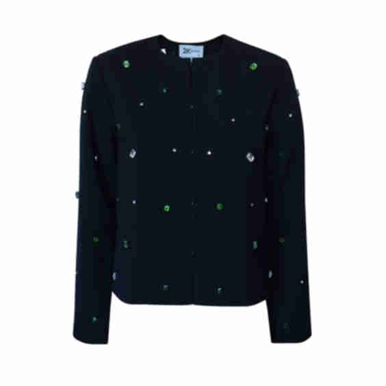 Candy Evening Crystal Hand Embellished Cropped Jacket