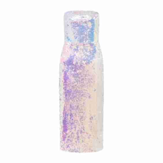 Iridescent Sequin Midi Dress in Holographic Opal