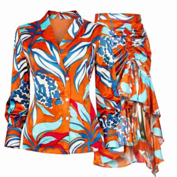 Ruched Skirt Set