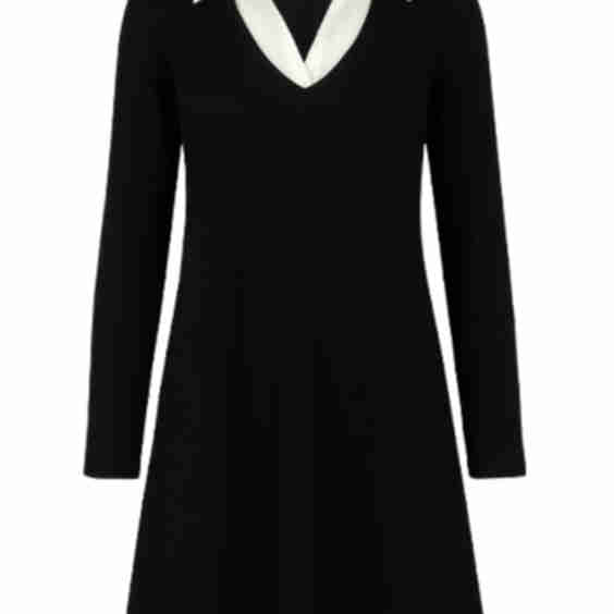 Shirt Collar Detail Striped Dress