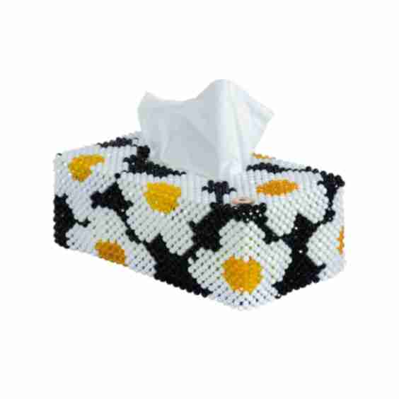 Floral Rectangle Bead Tissue Box