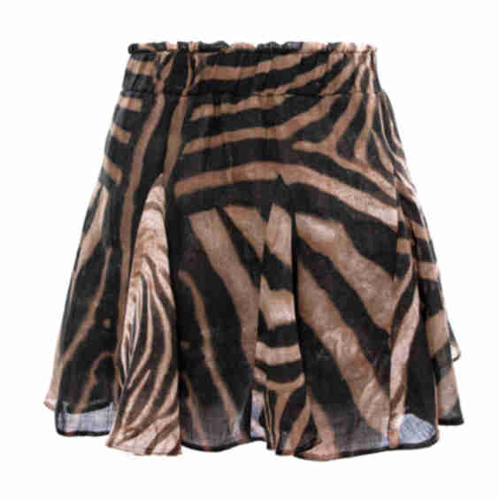 Tamira Short Linen Pants Skirt With Gussets
