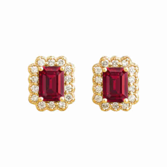 Verda Gold Earrings Ruby Diamond