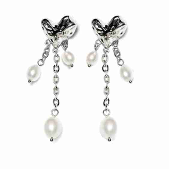 Heartdrops Drop Earrings With Aaa Pearls