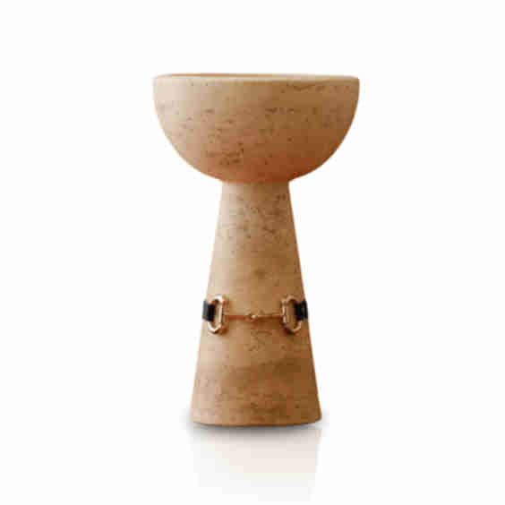 Handmade Travertine Pedestal Bowl
