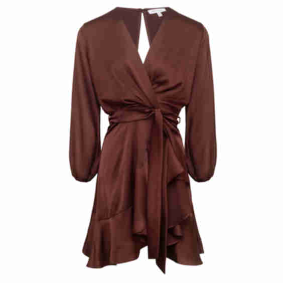 Long Sleeve Wrap Front Dress
