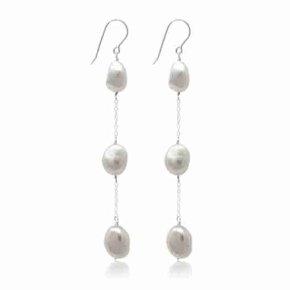 Savannah Long Drop Baroque Pearl Earrings