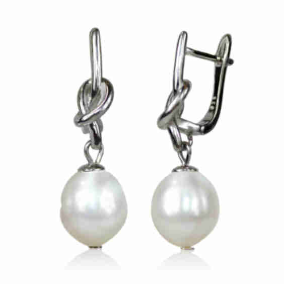 Twist Knot Petite Pearl Earrings